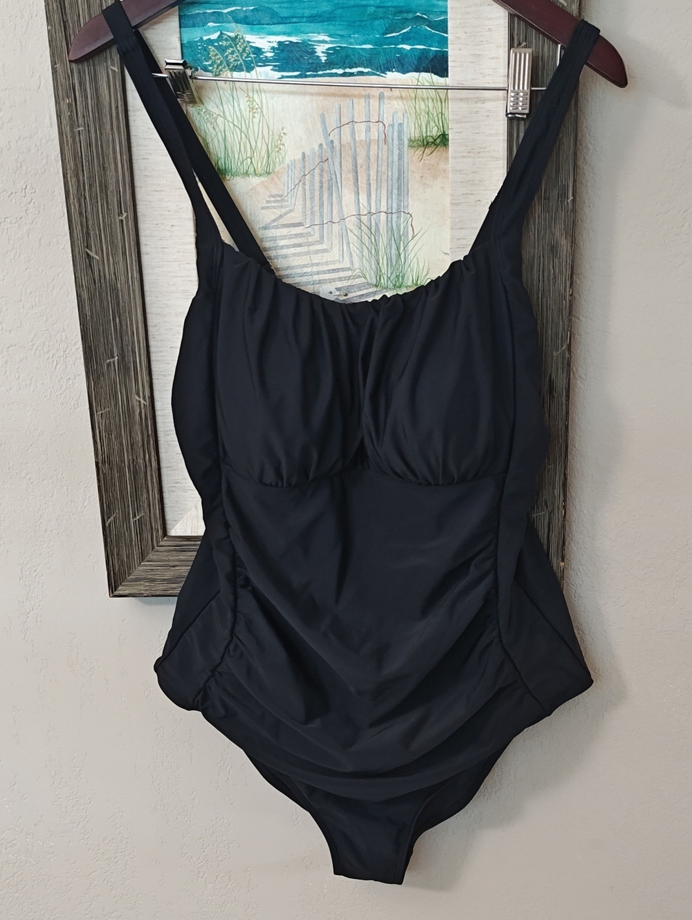 Black Girls' One-Piece Swimsuit - Classic Ruched Front XXL